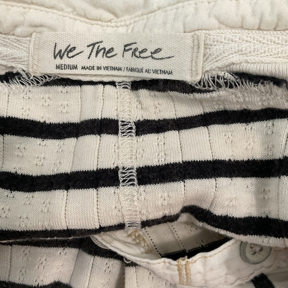 We The Free Striped Button Henley Top in Cream and Black - Picture 4 of 5